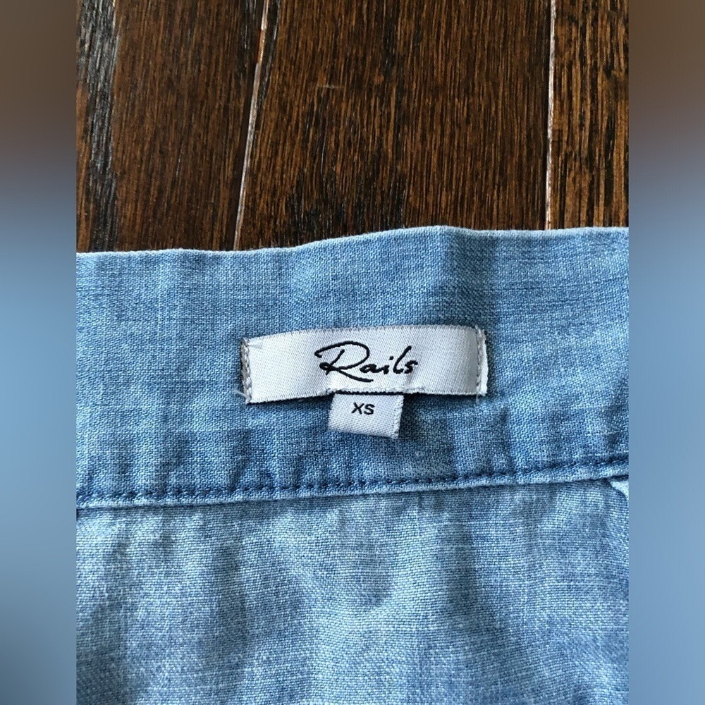 Rails Women’s XS Etienne Linen-Blend Denim Ruffled Wrap Mini Skirt - EUC! - Picture 5 of 12